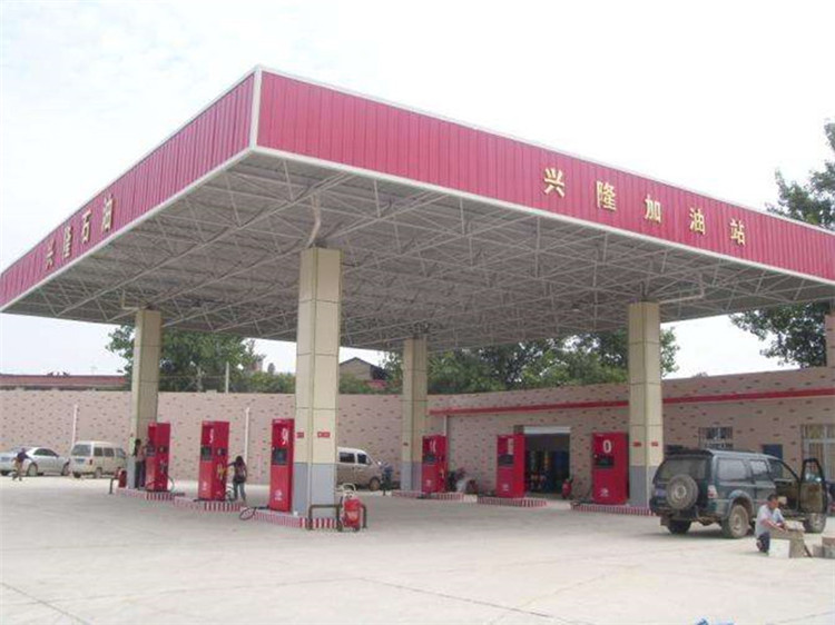 松滋加油站钢结构网架案例9